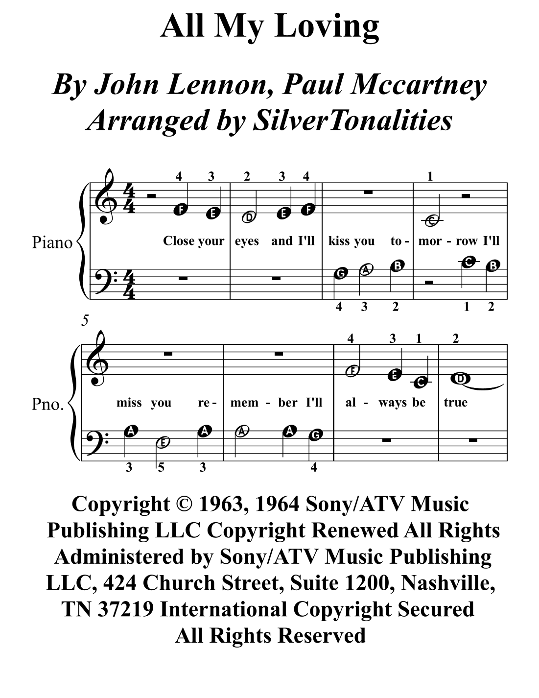 All My Loving (arr. SilverTonalities)