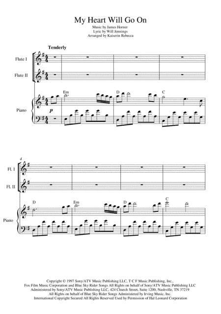 My Heart Will Go On (Love Theme from Titanic) (arr. Kaiserin Rebecca)