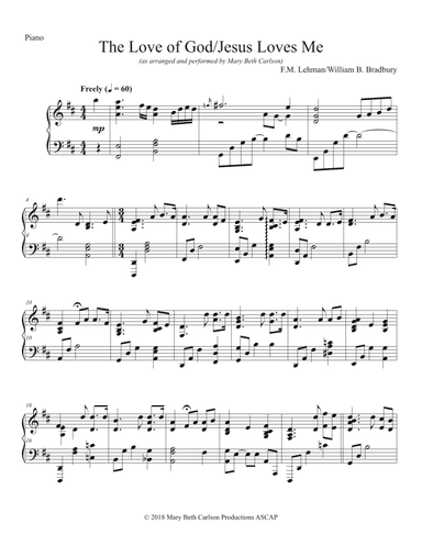 The Love of God / Jesus Loves Me (arr. Mary Beth Carlson)