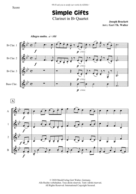 Simple Gifts (arr. Gert Th. Walter)
