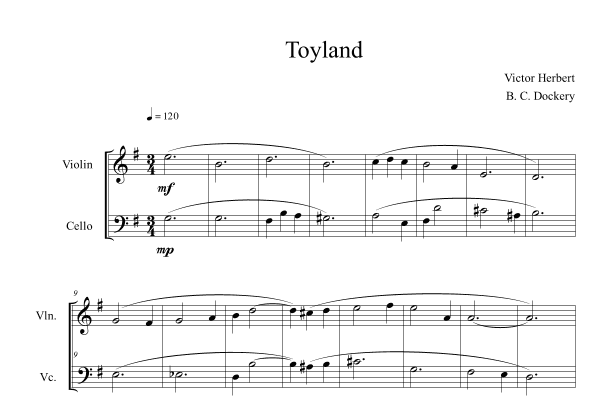 Toyland (Violin and Cello Duet) (arr. B. C. Dockery)