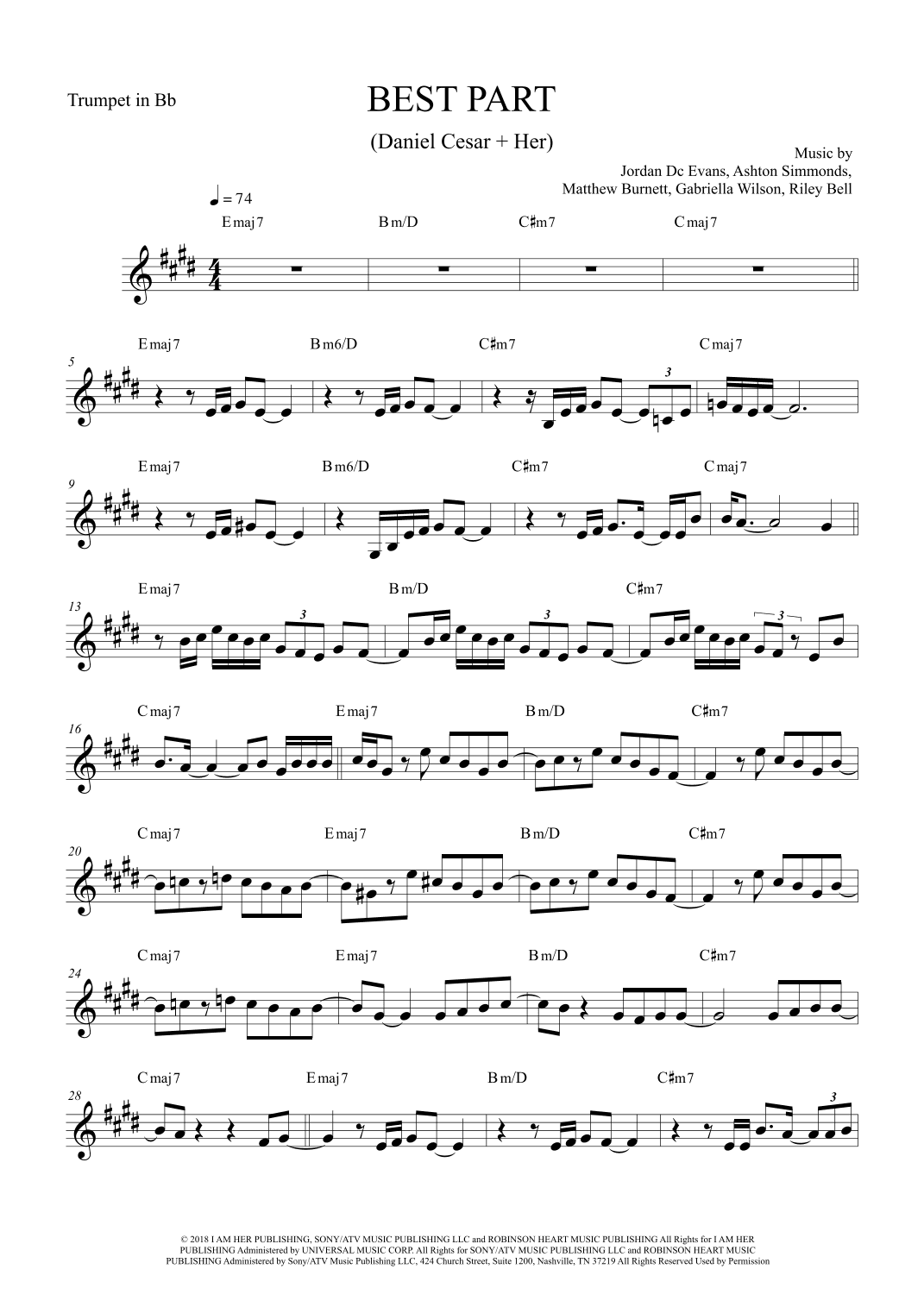 Best Part (arr. The Sheet Music Library)
