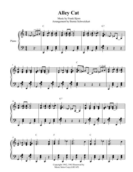 Alley Cat (arr. Bernie Schweickart)