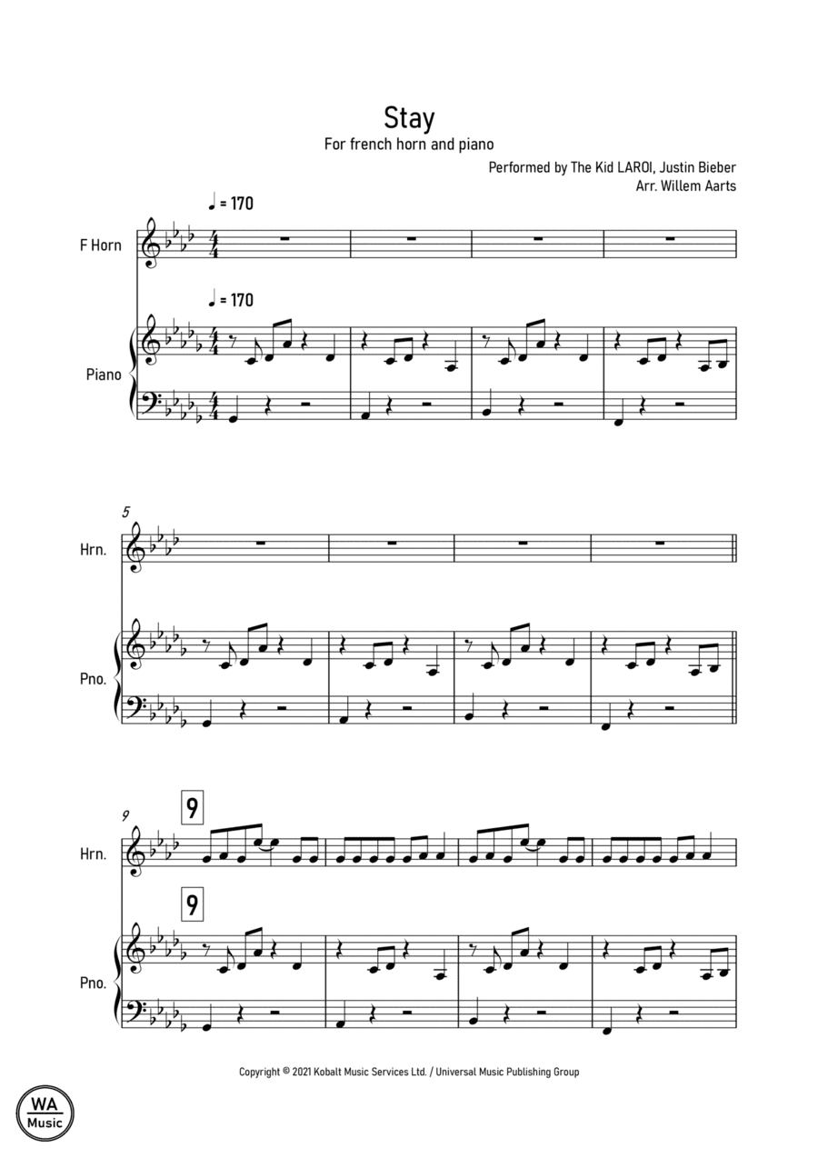 Stay (arr. Willem Aarts)