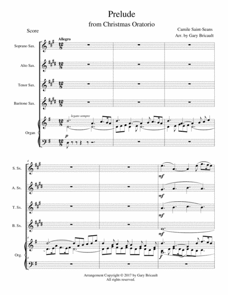 Prelude from Christmas Oratorio (arr. Gary Bricault)