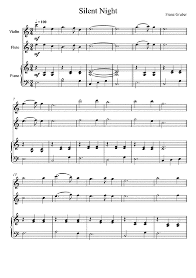 Franz Gruber - Silent Night (Violin and Flute Duet) (arr. André Laitano)