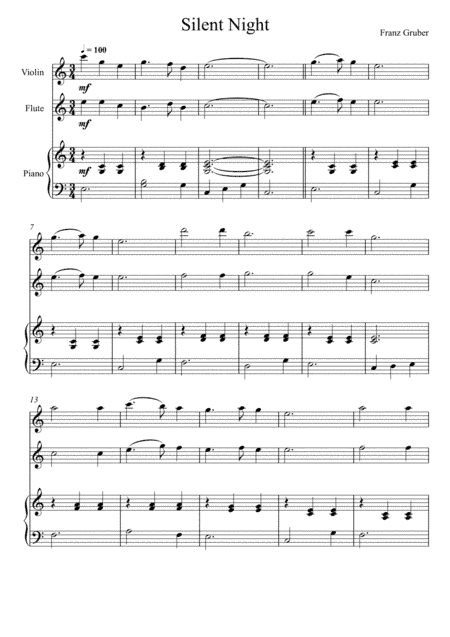 Franz Gruber - Silent Night (Violin and Flute Duet) (arr. André Laitano)