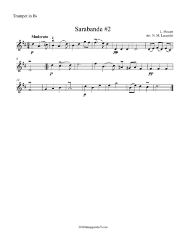 Sarabande #2 (arr. Nick Lacanski)