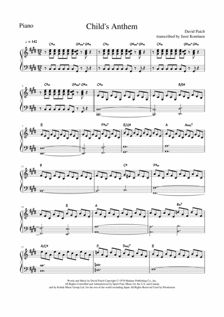Child's Anthem (arr. Jussi Kontinen)