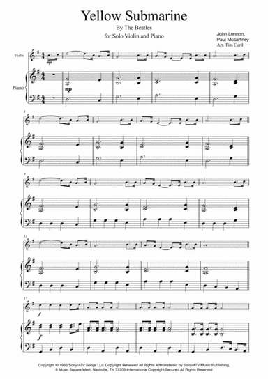 Yellow Submarine (arr. Tim Curd)