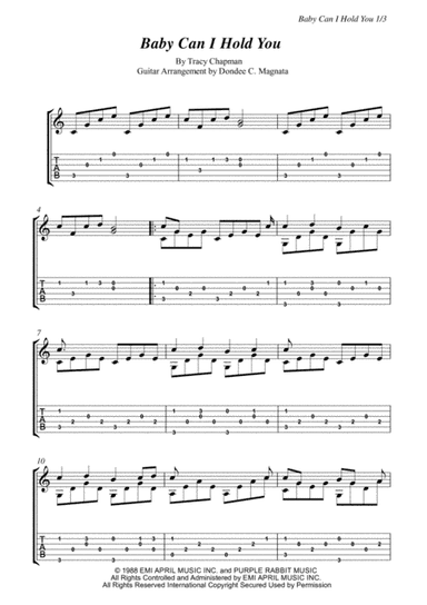 Baby Can I Hold You (arr. Dondee)