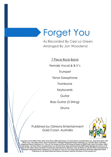 Forget You (arr. Jon Woodend)