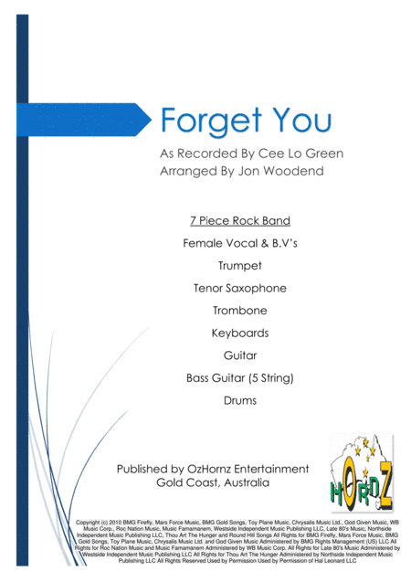 Forget You (arr. Jon Woodend)