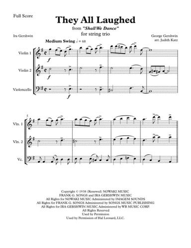 They All Laughed  from SHALL WE DANCE (arr. Judith Katz)