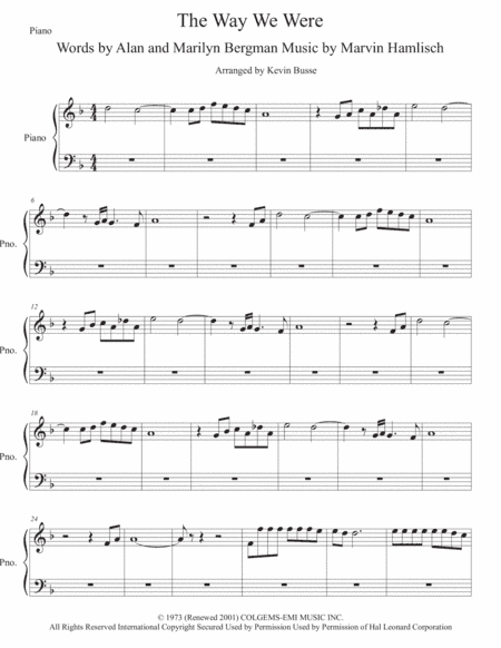 The Way We Were (arr. Kevin Busse)