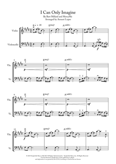 I Can Only Imagine (arr. Amauri Lopes)