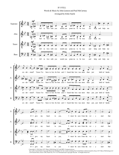 If I Fell (arr. Erkki Sipilä)