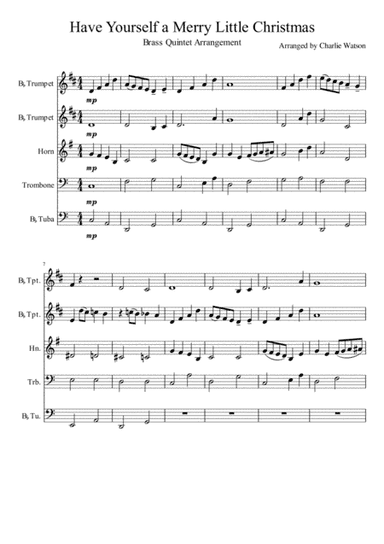 Have Yourself A Merry Little Christmas  from MEET ME IN ST. LOUIS (arr. Charlie Watson)
