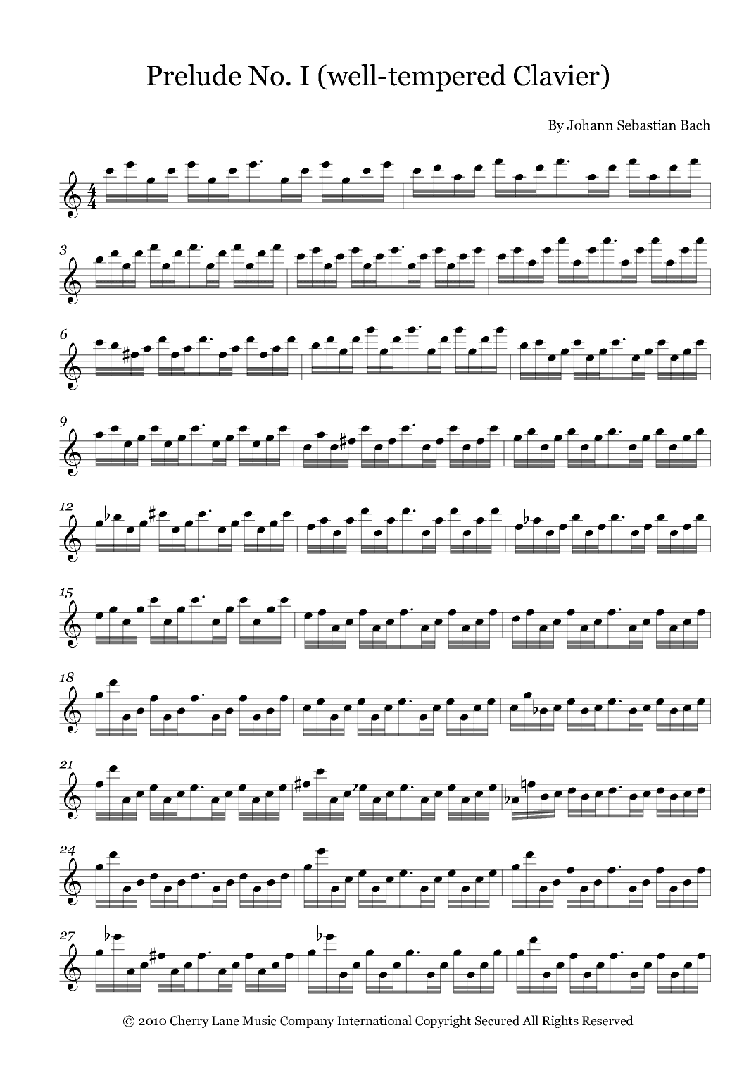 Prelude No. I (well-tempered Clavier) (arr. Fernanda Moura)