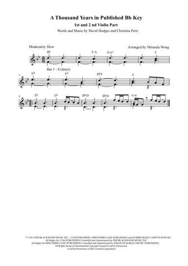A Thousand Years (arr. Miranda Wong)
