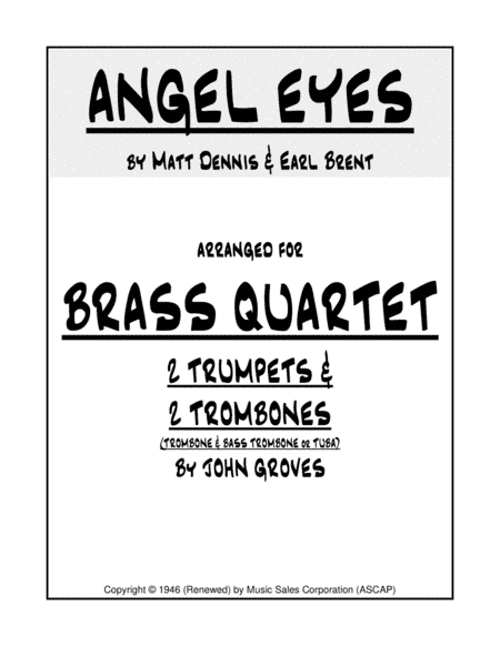 Angel Eyes (arr. John Groves)