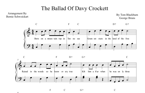 The Ballad Of Davy Crockett (arr. Bernie Schweickart)