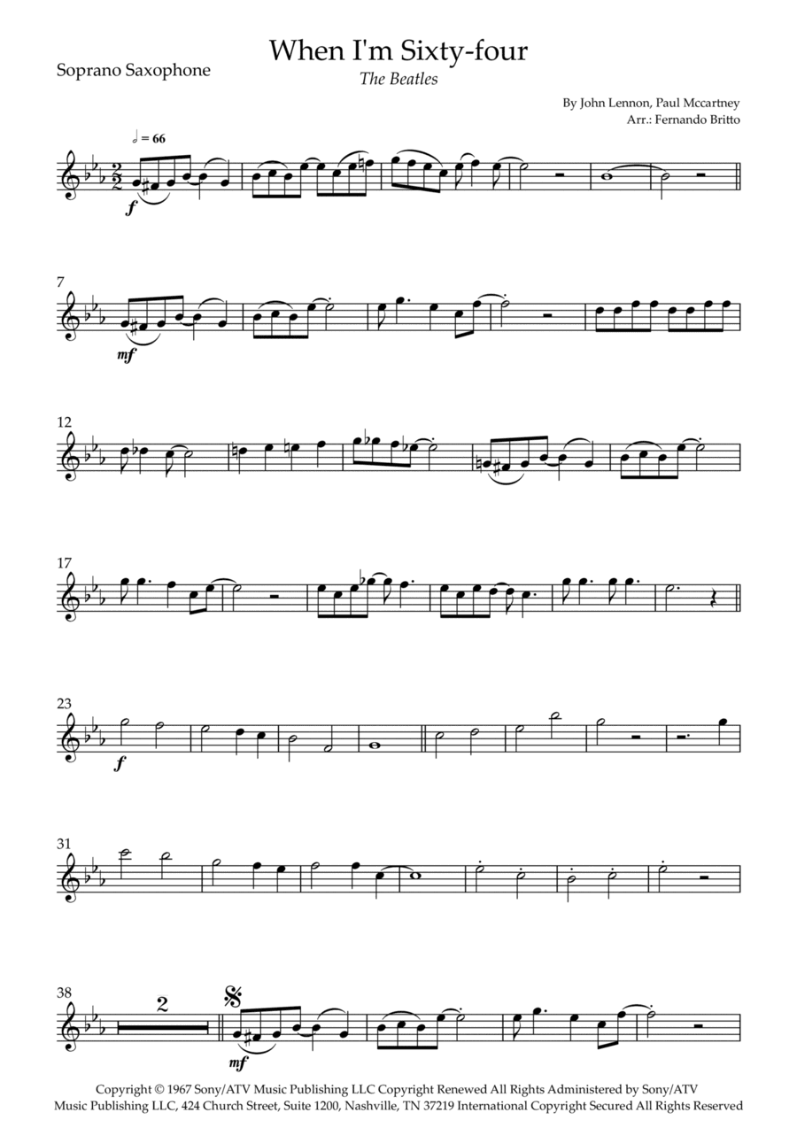 When I'm Sixty-four (arr. Fernando Britto)