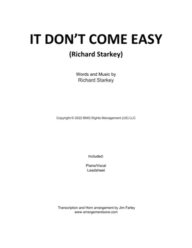 It Don't Come Easy (arr. Jim Farley)