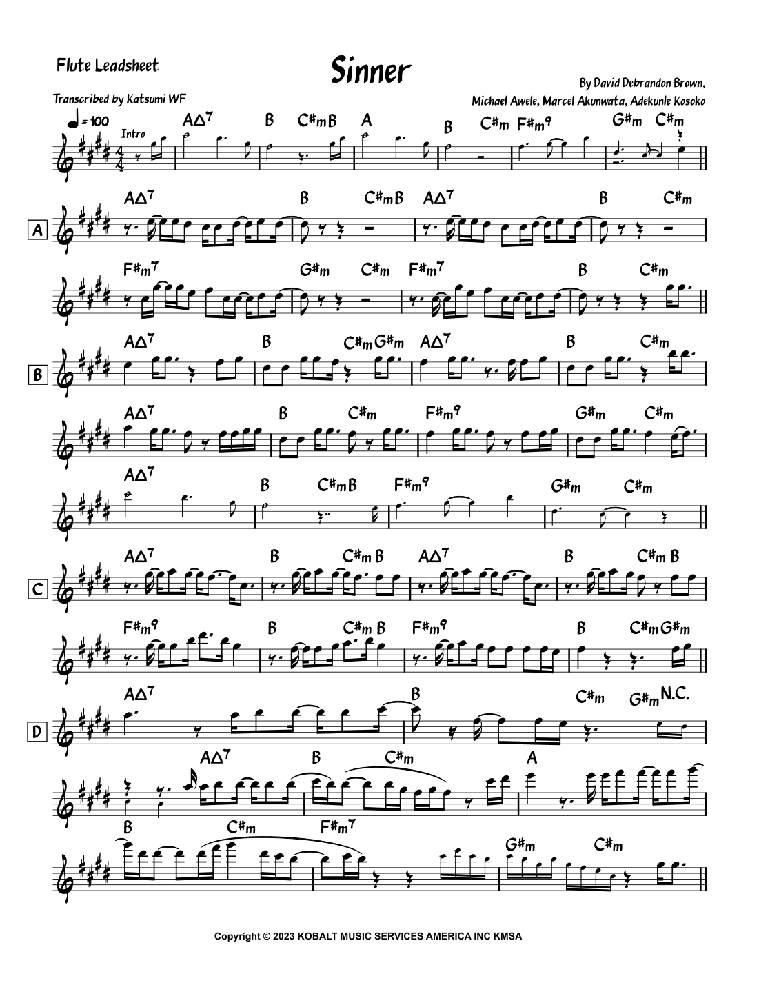 Sinner (arr. Katsumi WF)