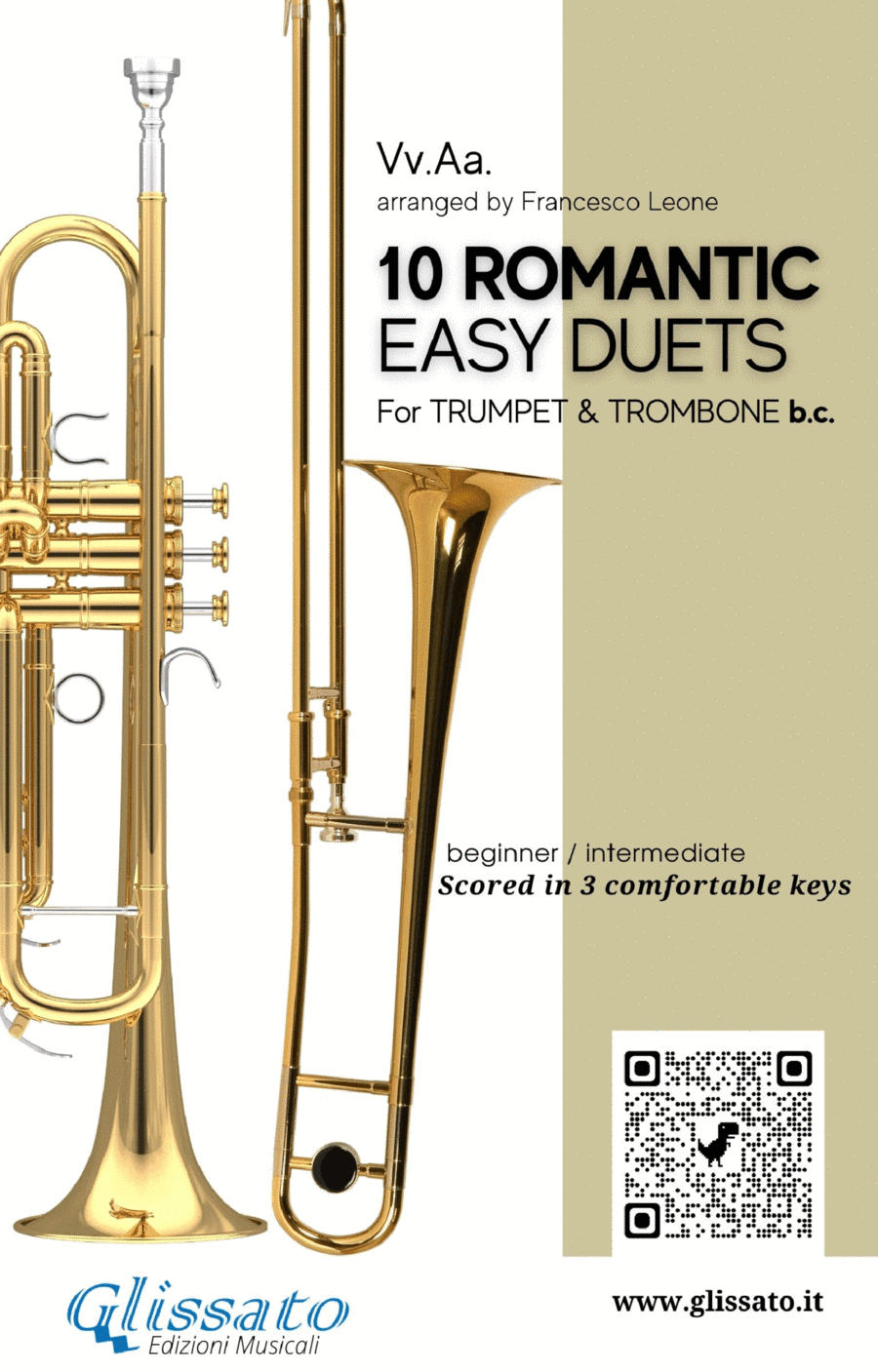 10 Romantic Easy duets for Bb Trumpet and Trombone B.C. (arr. Francesco Leone)