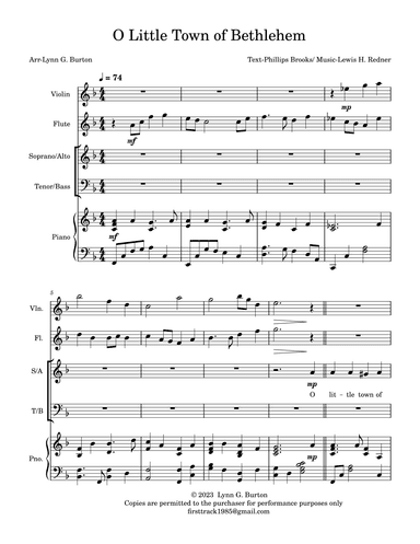O Little Town of Bethlehem (arr. Lynn G. Burton)