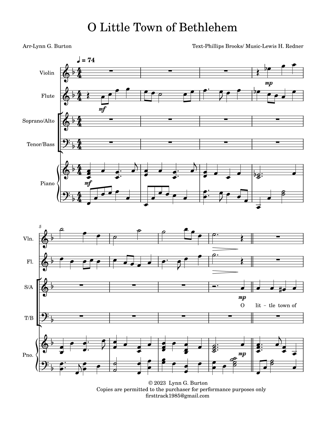 O Little Town of Bethlehem (arr. Lynn G. Burton)