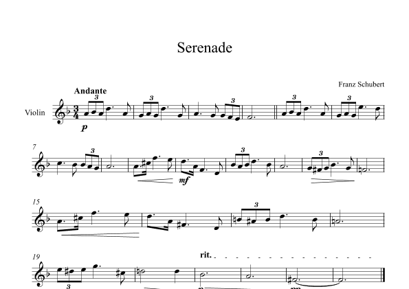 Serenade - Franz Schubert (Violin) (arr. Digital Book Music)