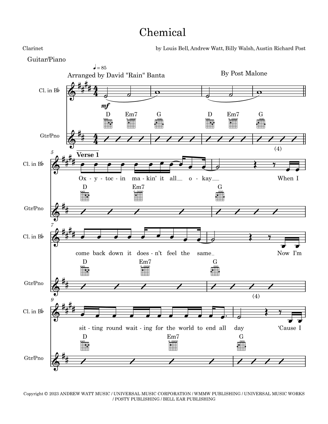 Chemical (arr. David "Rain" Banta)