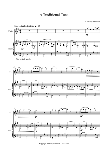A Traditional Tune for Flute and Piano