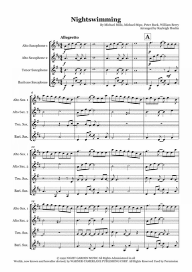 Nightswimming (arr. Kayleigh Huelin)