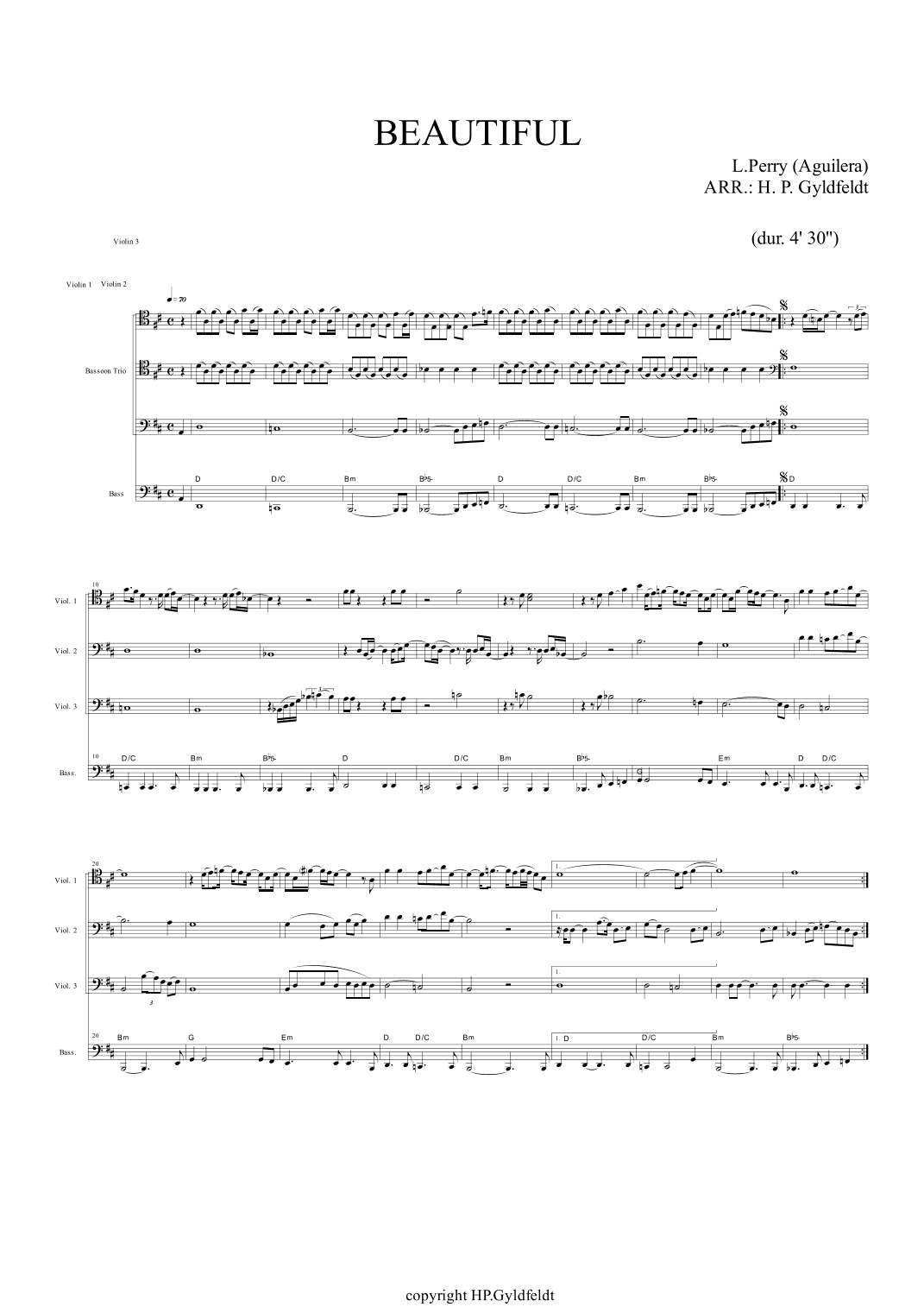 Beautiful (arr. H.P.Gyldfeldt)