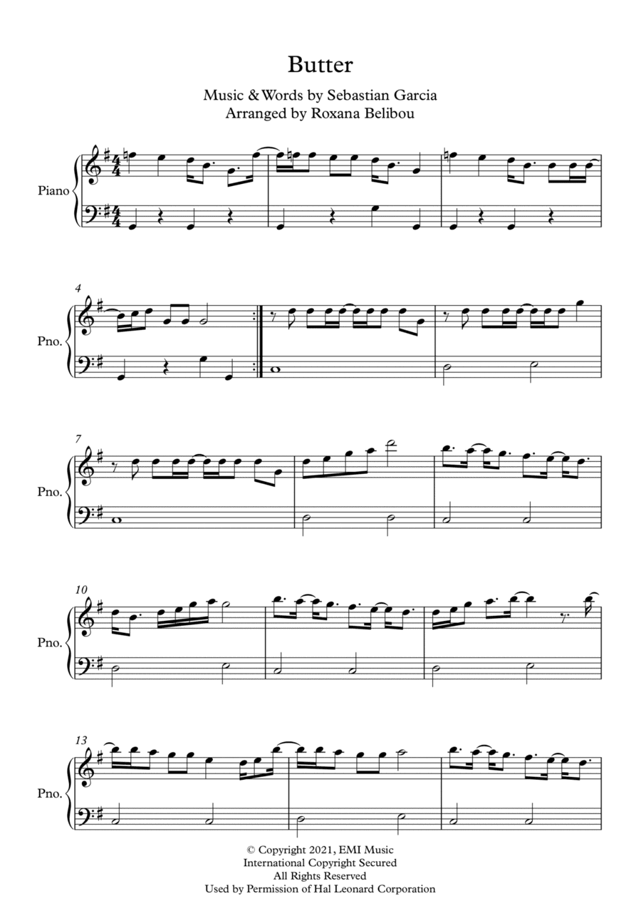 Butter (arr. Roxana Belibou)