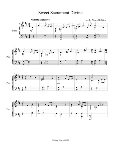 Sweet Sacrament Divine (arr. Nancy DeVries)