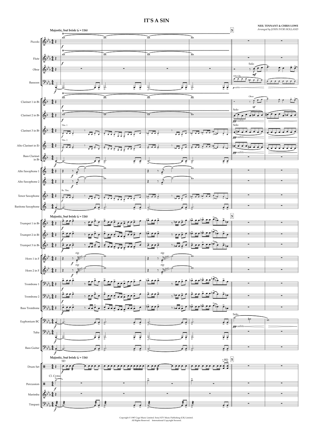 It's A Sin (arr. John Ivor Holland)