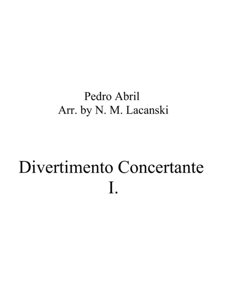 Divertimento Concerntante Movement 1 (arr. Nick Lacanski)