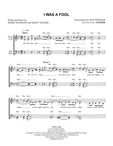 I Was A Fool To Let You Go (arr. Dan Wessler)