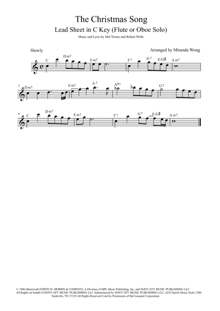 The Christmas Song (Chestnuts Roasting On An Open Fire) (arr. Miranda Wong)