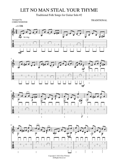 Let No Man Steal Your Thyme (arr. Chris Webster)