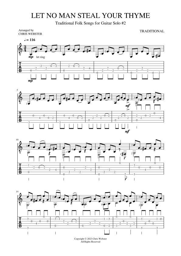 Let No Man Steal Your Thyme (arr. Chris Webster)