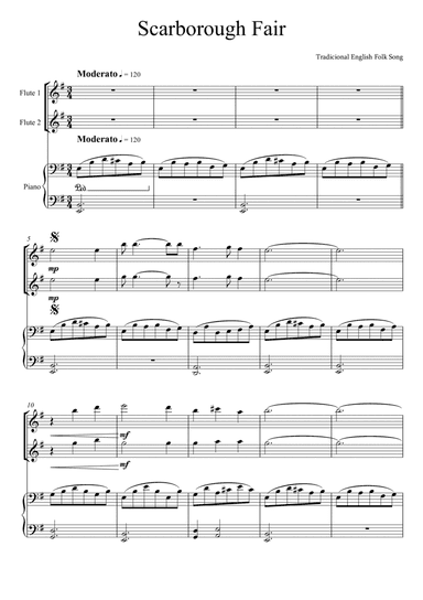 Scarborough Fair -Traditional English Folk Song (Flute Duet) (arr. André Laitano)