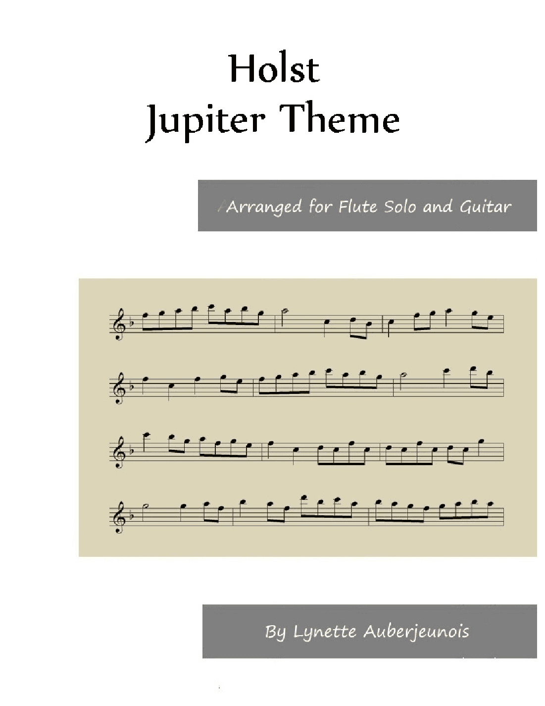 Jupiter Theme - Flute Solo with Guitar Chords (arr. Lynette Auberjeunois)