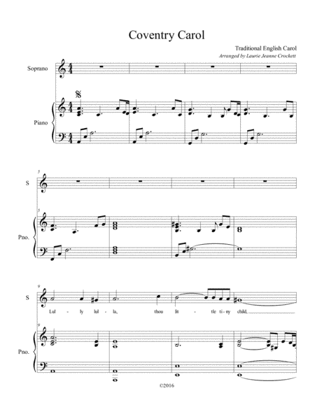 Coventry Carol (arr. Laurie Jeanne Crockett)