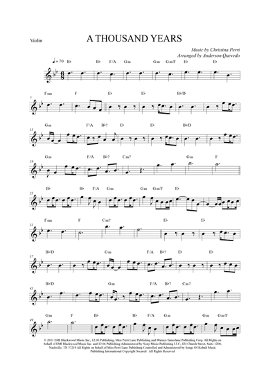 A Thousand Years (arr. Anderson Quevedo)