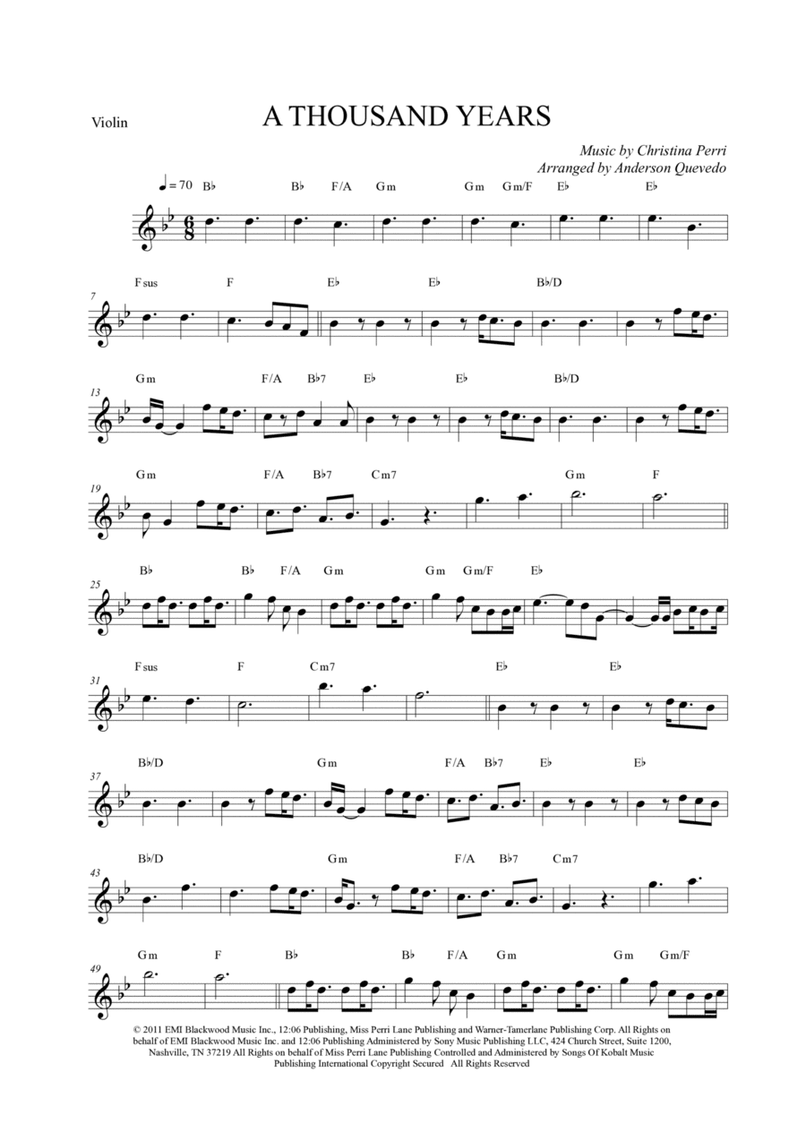 A Thousand Years (arr. Anderson Quevedo)